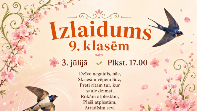 2026. gada 9.klases izlaidums_3.jūlijs, pulksten 17.00 Pilsrundāles vidusskolā